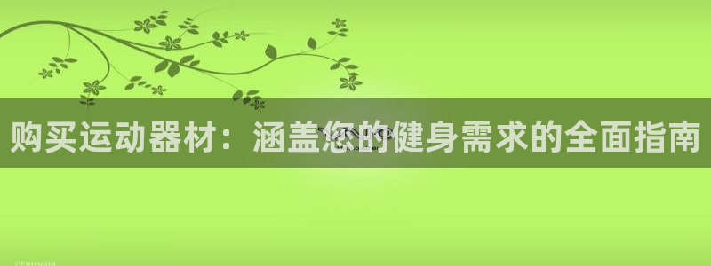 意昂3代理：购买运动器材：涵盖您的健身需求的全面指南