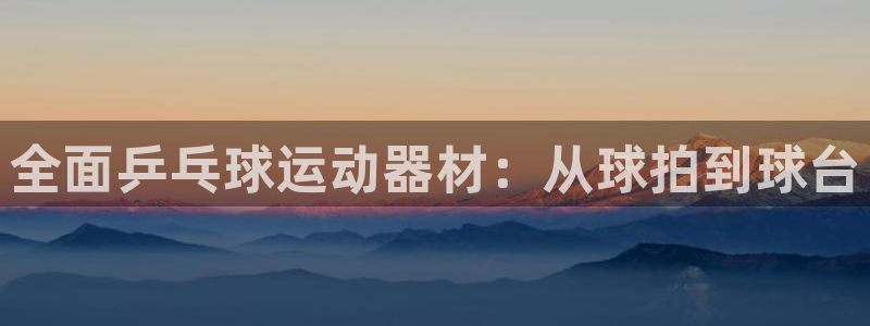 意昂体育3开户：全面乒乓球运动器材：从球拍到球台